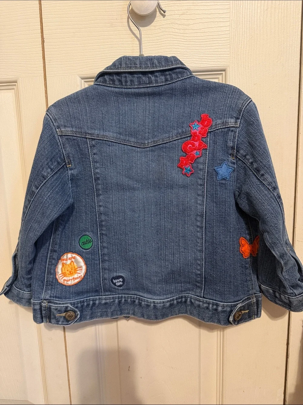 GAP Blue Denim Jacket with Heart Patches